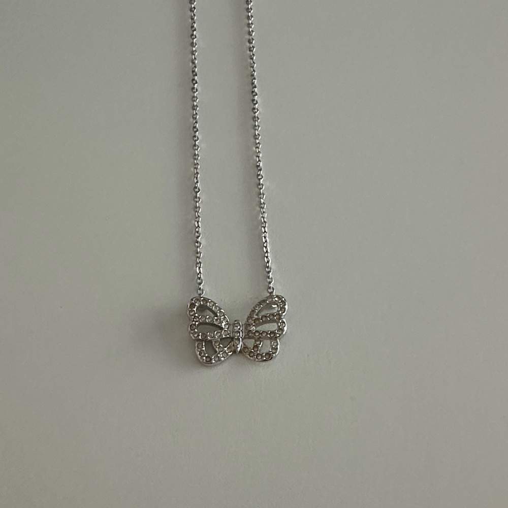Swarovski  Silver Butterfly Pendant Necklace